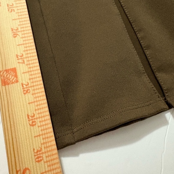 ALO Yoga Airbrush High Waist Flutter Leggings. Chocolate Brown Flare w Split. - Picture 7 of 16